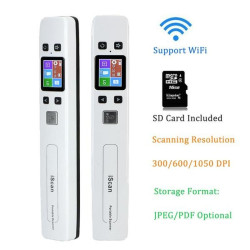 Scanner A4 color portabil, Micro SD, 32 G, rezolutie 300/600/1050 DPI, USB