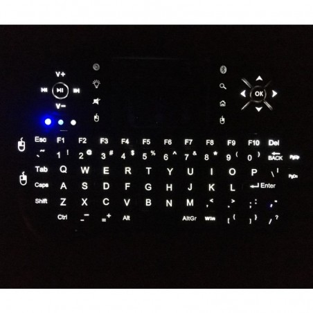 Mini tastatura bluetooth iluminata, touchpad, SmartTV PC XBox PS3, Rii i8+