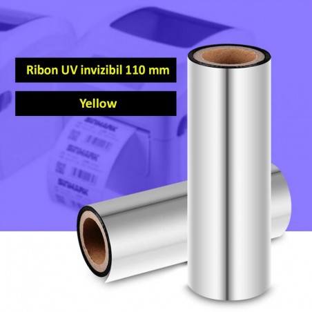 Ribon UV invizibil Yellow pentru imprimante termice, latime 110 mm, diametru 25 mm