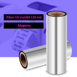 Ribon UV invizibil Magenta pentru imprimante termice, latime 110 mm, diametru 25 mm