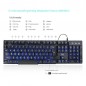 Tastatura Gaming USB, butoane multimedia, iluminata in 3 culori, Rii