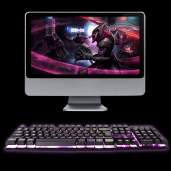 Tastatura Gaming multimedia iluminata in 3 culori, Rii  
