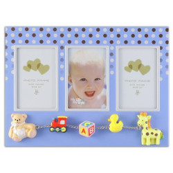 Rama foto multipla Baby Dots, 3 poze 6x8 cm, figurine, metal