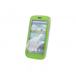 Husa Smart View Samsung S5/G900, flip cover, piele ecologica, verde