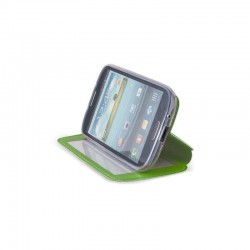 Husa Smart View Samsung S5/G900, flip cover, piele ecologica, verde