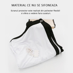 Ecran de proiectie manual, 100 inch, format 16:9, panza alba mata