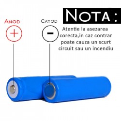 Acumulator reincarcabil lanterna Li-Ion 18650 1200mAh, 3.7V