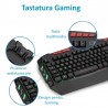 Kit tastatura si mouse gaming, iluminate LED, USB, taste multimedia, 2400 DPI