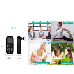 Mini telefon tip casca Bluetooth, Micro SIM card, ecran 0.66 inch, ambalaj deteriorat