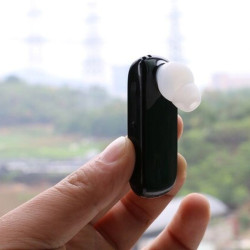Mini telefon tip casca Bluetooth, Micro SIM card, ecran 0.66 inch, ambalaj deteriorat