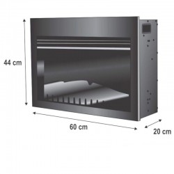 Semineu electric incorporabil 2000W, 2 trepte incalzire, LED, telecomanda
