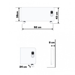 Radiator Smart, Wireless, ecran tactil, 2 trepte incalzire, iOS, Android, termostat