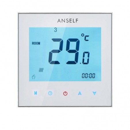 Termostat ambiental cu afisaj LCD, 6+1 programe, programabil, touchscren, RESIGILAT