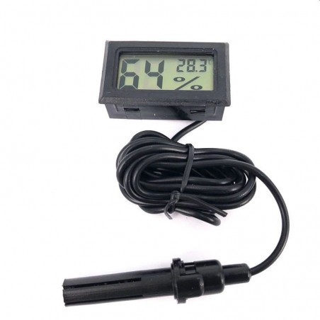 Termometru cu sonda, higrometru electronic, afisaj LCD, negru