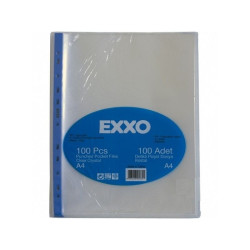 Folie protectie documente A4, Crystal- Heavy-Duty, set 100 bucati, Exxo