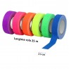 Banda adeziva neon, rola 25m, textil, latime 2.5 cm, reutilizabila