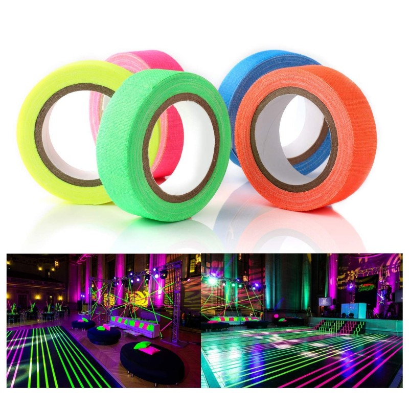 Banda adeziva neon, rola 25m, textil, latime 2.5 cm, reutilizabila Banda adeziva neon, rola 25m, textil, latime 2.5 cm, reutilizabila