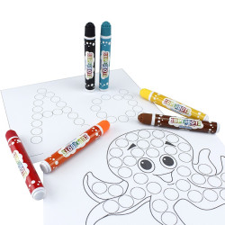 Set 6 carioci Dot Markers, 20ml lavabila, culori diferite, +3 ani