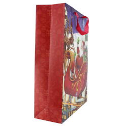 Punga pentru cadou Mos Craciun, 43x55x15 cm, set 12 bucati, diverse modele