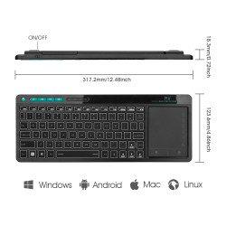 Tastatura multimedia wireless cu mouse pad, Kombo