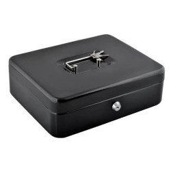 Caseta metalica pentru valori, 2 chei, compartiment ascuns, negru