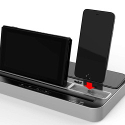 Statie pentru incarcare, Type-C, microUSB, Lightning, functie audio