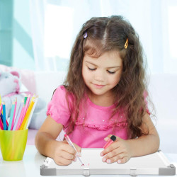 Tablita alba pentru scris, 30x20cm, sistem prindere, rama aluminiu