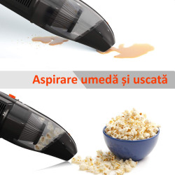 Aspirator Vacuum auto, 3 capete, putere 120W, acumulator, filtru Hepa