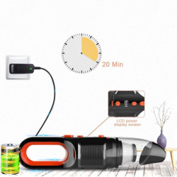 Aspirator Vacuum auto, 3 capete, putere 120W, acumulator, filtru Hepa