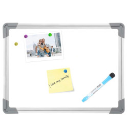 Tablita alba pentru scris, 30x20cm, sistem prindere, rama aluminiu