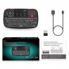 Mini tastatura Bluetooth iluminata, receiver USB, touchpad, unique scroll, RII I4