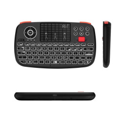 Mini tastatura Bluetooth iluminata, receiver USB, touchpad, unique scroll, RII I4