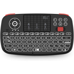 Mini tastatura Bluetooth iluminata, receiver USB, touchpad, unique scroll, RII I4