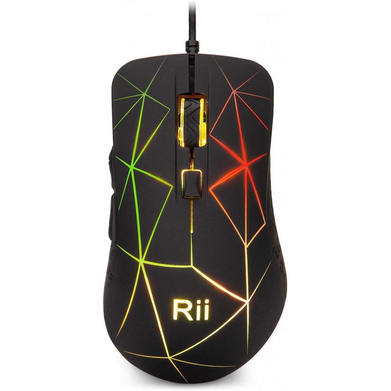 Mouse optic USB, iluminat RGB, 800-1600DPI, 5 butoane, fir 1.5 m, Rii