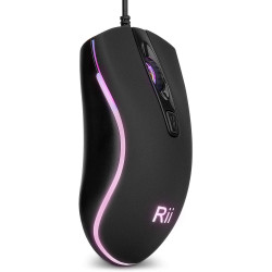 Mouse optic cu fir USB, iluminat multicolor, 1600DPI, design ergonomic