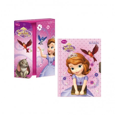 Jurnal Printesa Sofia, inchidere lacat si cheie, cutie pentru depozitare, fetite