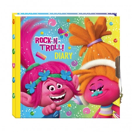 Agenda pentru copii Trolls, tip jurnal, inchidere lacat, 13.5x13.5 cm, multicolor