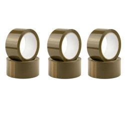 Banda adeziva ambalare, pe baza de solvent, 48mmx60m, set 6 bucati, maro