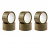 Banda adeziva ambalare, pe baza de solvent, 48mmx60m, set 6 bucati, maro