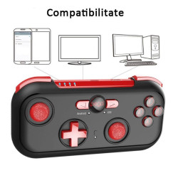 Gamepad Bluetooth, 13 butoane, carcasa protectie, Android, Windows, Resigilat