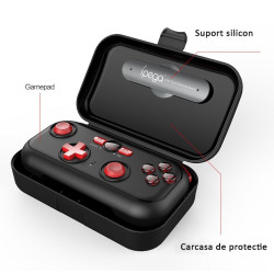 Gamepad Bluetooth, 13 butoane, carcasa protectie, Android, Windows, Resigilat