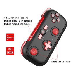 Gamepad Bluetooth, 13 butoane, carcasa protectie, Android, Windows, Resigilat