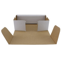 Cutie cu autoformare 155x100x60 mm alba, carton microondul E, FEFCO 0427