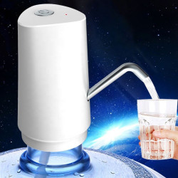 Pompa electrica 8W, pentru bidon apa, 2.5L/min, incarcare USB, alb
