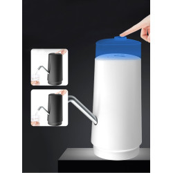 Pompa electrica 8W, pentru bidon apa, 2.5L/min, incarcare USB, alb