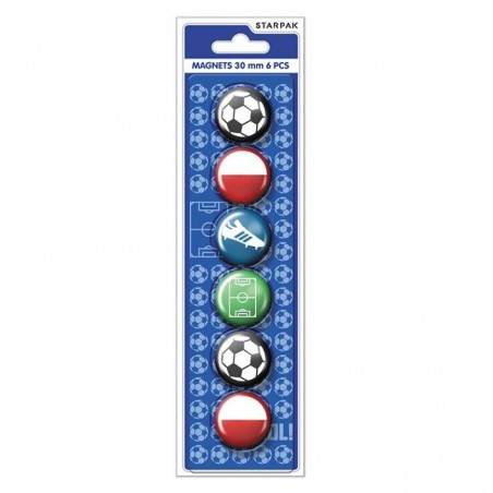 Magneti Fotbal 30 mm, multicolor, set 6 bucati, Starpak