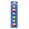Magneti Fotbal 30 mm, multicolor, set 6 bucati 