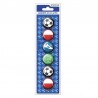 Magneti Fotbal 30 mm, multicolor, set 6 bucati