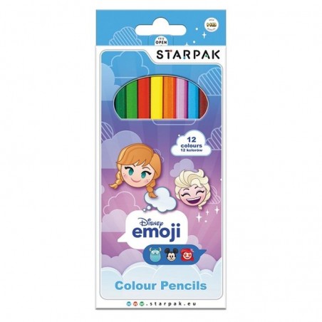 Creioane colorate Emoji Frozen, 12 culori