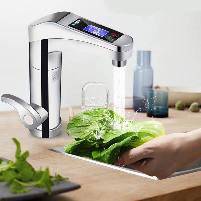 Robinet electric 3500W, afisaj LCD, touchscreen, temperatura reglabila, IPX4